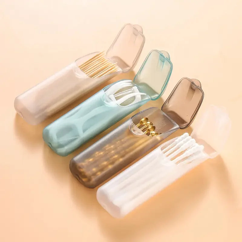 Portable Toothpick & Floss Case - Compact Travel Organizer for Personal Care Essentials
