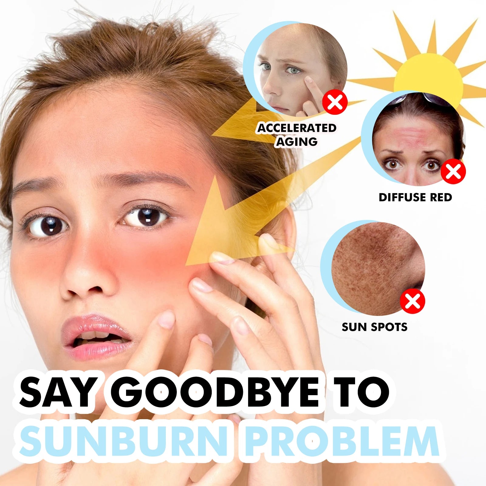 Protector solar de ácido hialurónico, bloqueador solar Spf46 para exteriores