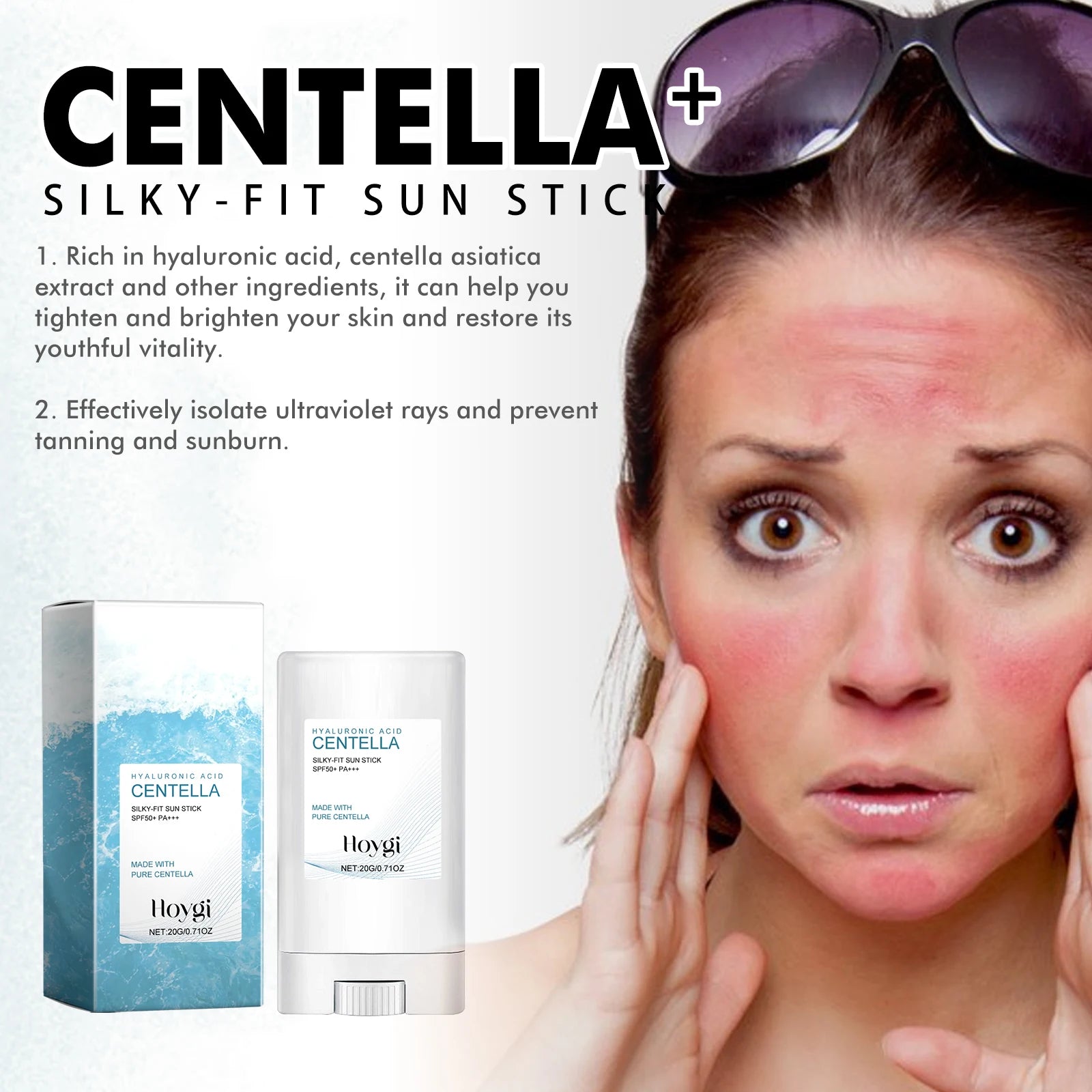 Protector solar de ácido hialurónico, bloqueador solar Spf46 para exteriores